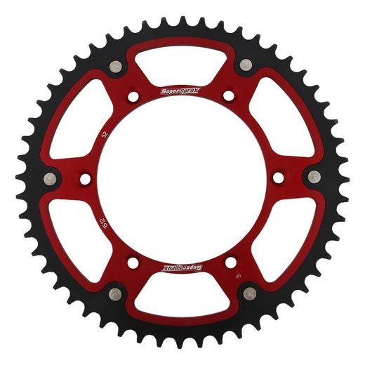 REAR SPROCKET SUPERSPROX STEALTH RST-1512:52-RED CRVEN 52T, 520