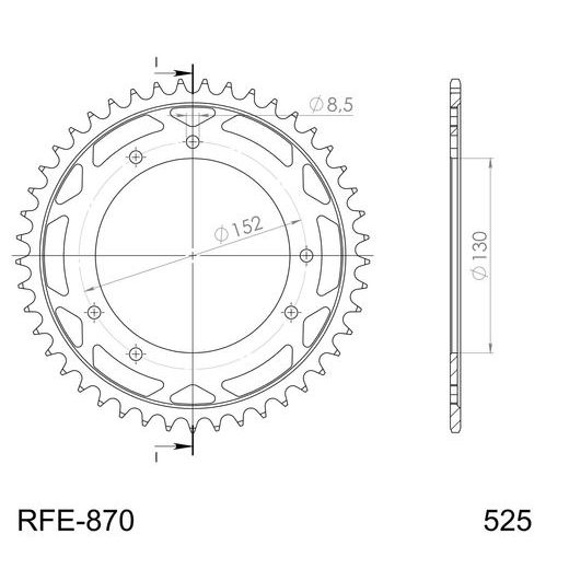 LANČENIK ZADNJI SUPERSPROX RFE-870:41-BLK CRNI 41T, 525