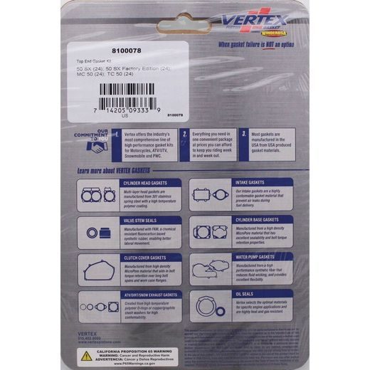 TOP END GASKET KIT WINDEROSA TEGS 8100078