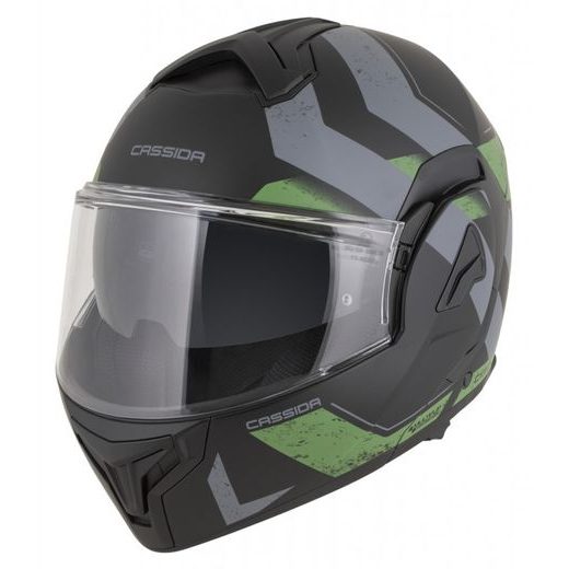 FULL FACE HELMET CASSIDA MULTIFLIP KORP BLACK MATT/GREEN/GRAY M
