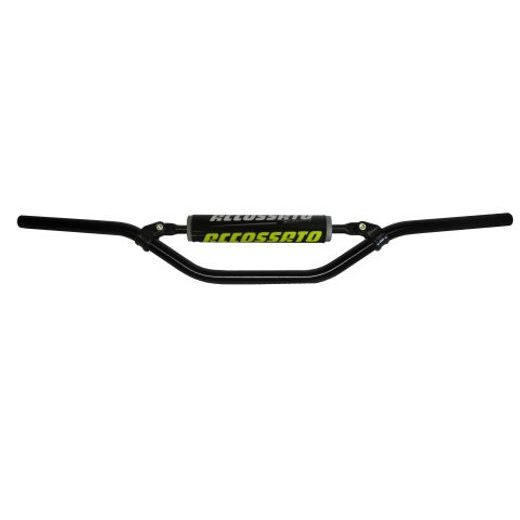 HANDLEBAR ACCOSSATO ALUMINIUM, 22 MM CRNI