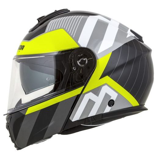 FULL FACE HELMET CASSIDA MODULO 2.1 PROFILE WHITE/BLACK/YELLOW FLUO/GREY XS