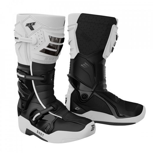 ČIZME SHOT RACE 8 A07-24A1-B03-48 WHITE / BLACK / CHROME 48