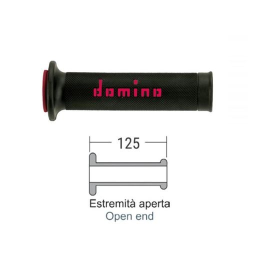 HAND GRIPS DOMINO 184170110 BLACK/RED DOMINO