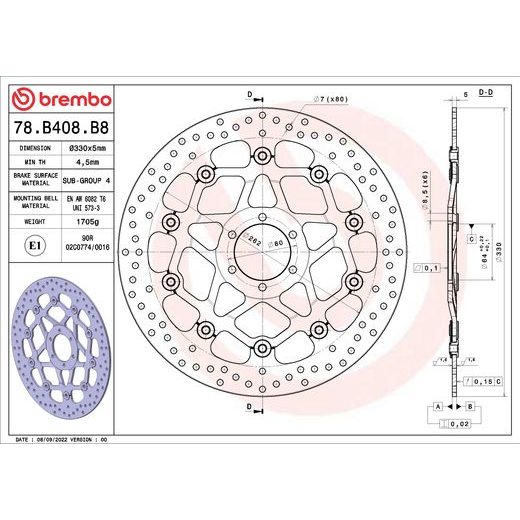 KOČIONA DISK BREMBO 78B408B8 FLOATING