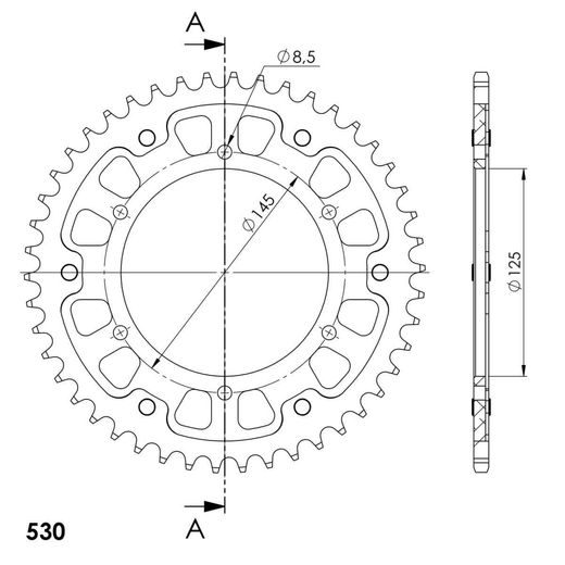 LANČENIK ZADNJI SUPERSPROX STEALTH RST-415:46-GLD ZLATO 46T, 530