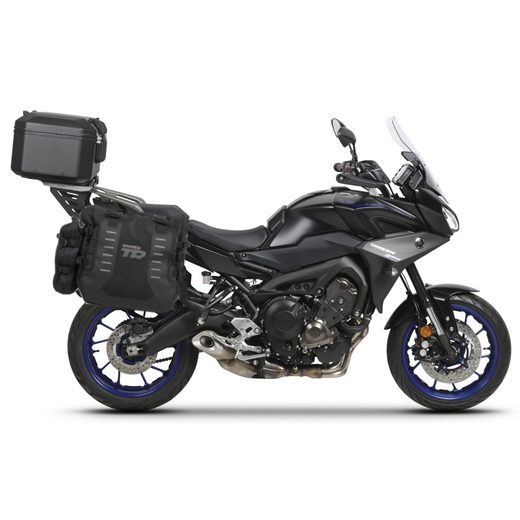 COMPLETE SET OF SHAD TERRA TR40 ADVENTURE SADDLEBAGS AND SHAD TERRA BLACK ALUMINIUM 37L TOPCASE, INCLUDING MOUNTING KIT SHAD YAMAHA MT-09 TRACER / TRACER 900