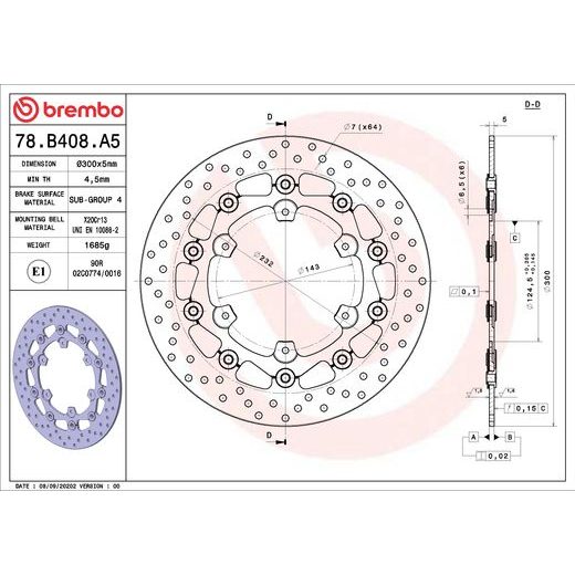 KOČIONA DISK BREMBO 78B408A5 FLOATING