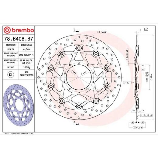 KOČIONA DISK BREMBO 78B408B7 FLOATING