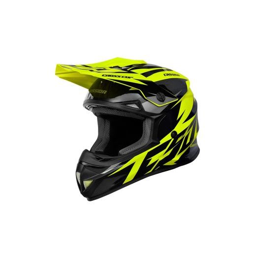 MOTOCROSS HELMET CASSIDA CROSS CUP TWO YELLOW FLUO/ BLACK/ GREY XS