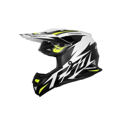 MOTOCROSS HELMET CASSIDA CROSS CUP TWO WHITE/ YELLOW FLUO/ BLACK/ GREY L