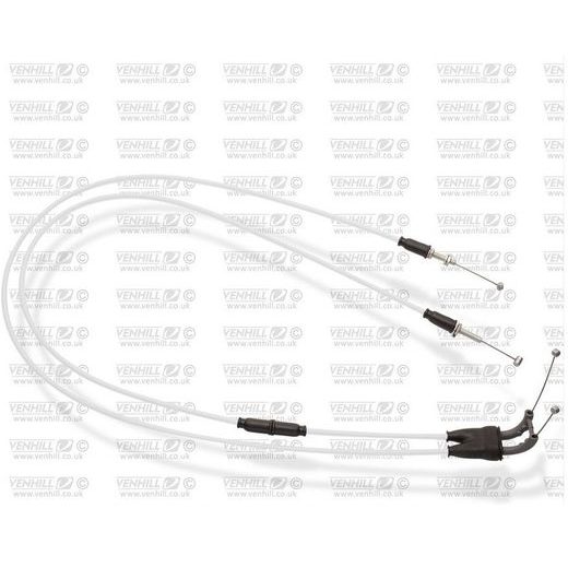 THROTTLE CABLES (PAIR) VENHILL S01-4-061-WT FEATHERLIGHT WHITE