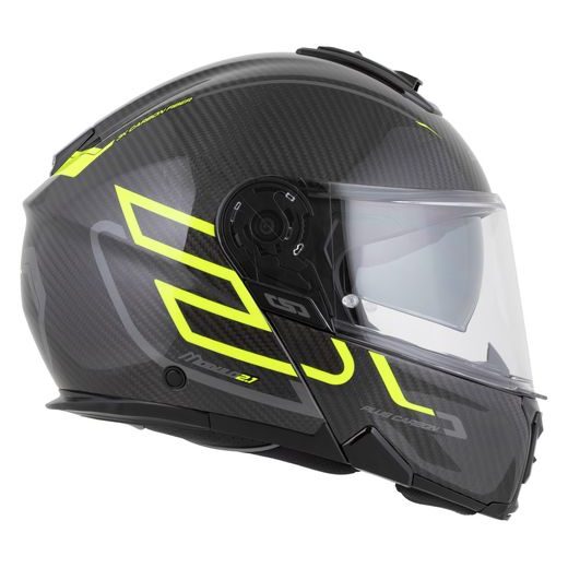 FULL FACE HELMET CASSIDA MODULO 2.1 PLUS CARBON GLOSS CARBON/YELLOW FLUO/REFLECTIVE SILVER/BLACK XL