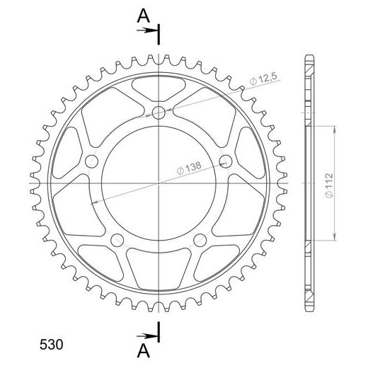 LANČENIK ZADNJI SUPERSPROX RFE-302:48-BLK CRNI 48T, 530