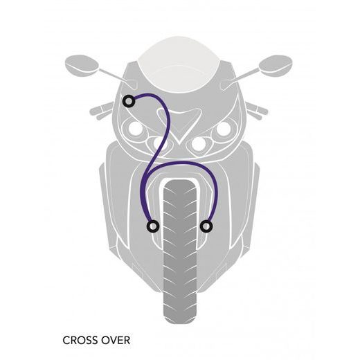 CROSSOVER FRONT BRAKE HOSE KIT VENHILL POWERHOSEPLUS SUZ-10009FS-PU (2 HOSES IN KIT) PURPLE HOSES, STAINLESS STEEL FITTINGS