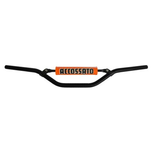 HANDLEBAR ACCOSSATO ALUMINIUM, 22 MM CRNI