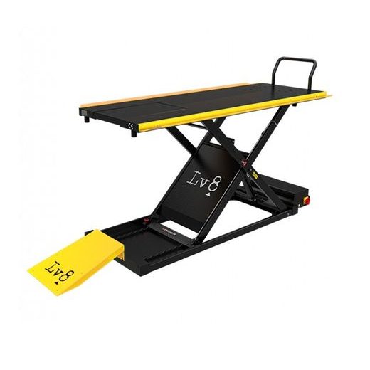MOTORCYCLE LIFT LV8 GOLDRAKE 400 FLOOR VERSION EG400O.Y WITH AIR PUMP (BLACK AND YELLOW RAL 1021)