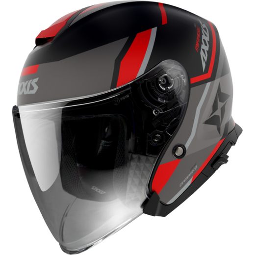 JET HELMET AXXIS MIRAGE SV ABS DAMASKO RED MATT XL