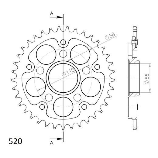 LANČENIK ZADNJI SUPERSPROX STEALTH RST-736:37-RED CRVEN 37T, 520