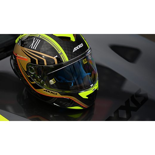 FULL FACE HELMET AXXIS COBRA RAGE A3 GLOSS FLUOR YELLOW S