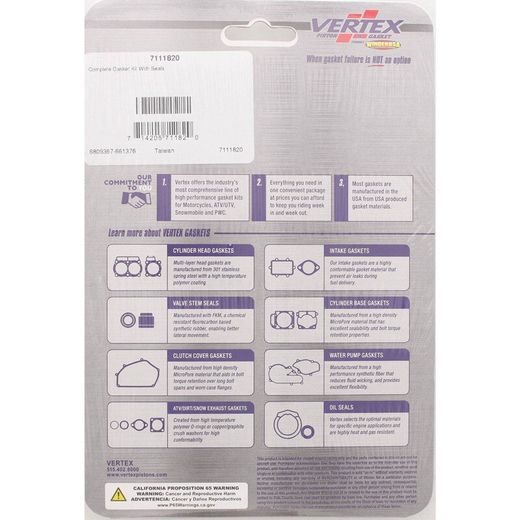 COMPLETE GASKET KIT WINDEROSA CGKOS 7111820 WITH SEALS