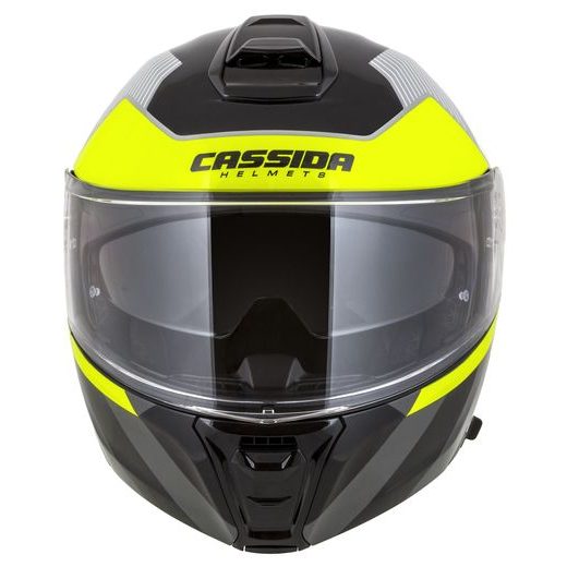 FULL FACE HELMET CASSIDA MODULO 2.1 PROFILE WHITE/BLACK/YELLOW FLUO/GREY XS