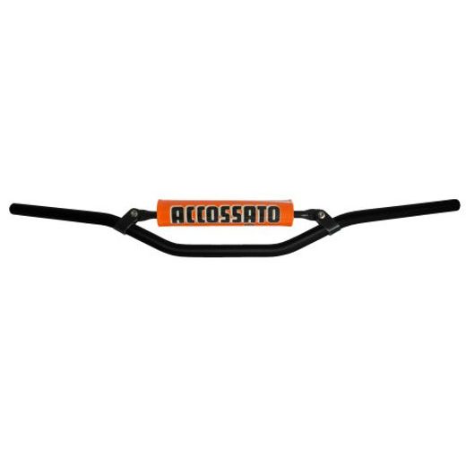 HANDLEBAR ACCOSSATO ALUMINIUM, 22 MM CRNI