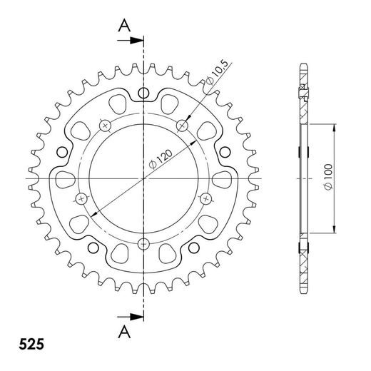 LANČENIK ZADNJI SUPERSPROX STEALTH RST-702:40-BLK CRNI 40T, 525