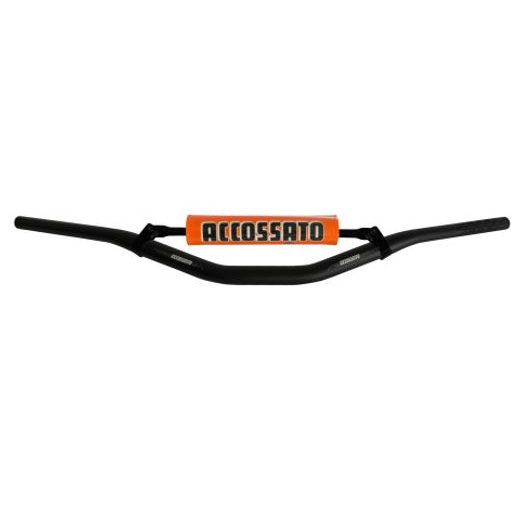 HANDLEBAR ACCOSSATO ALUMINIUM, 28.5 MM CRNI
