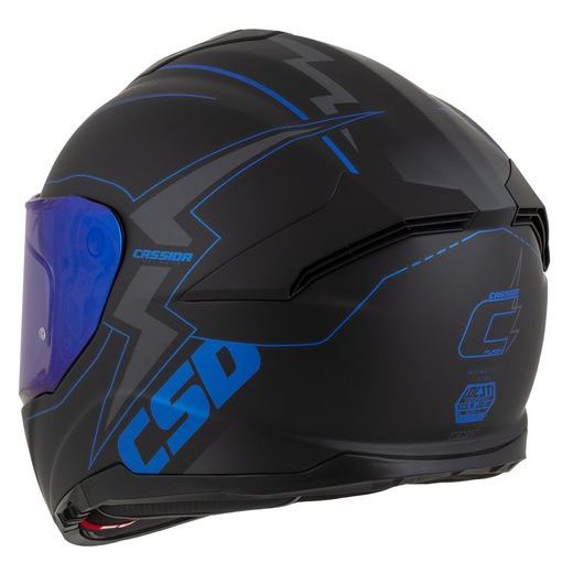 FULL FACE HELMET CASSIDA INTEGRAL GT 2.1 FLASH MATT BLACK/ METALLIC BLUE/ DARK GREY S