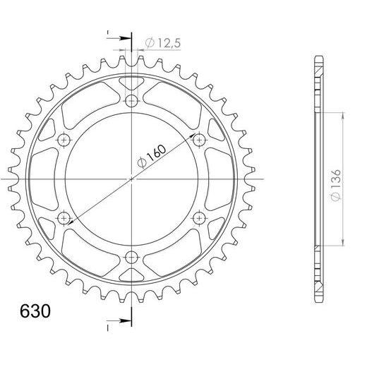 LANČENIK ZADNJI SUPERSPROX RFE-506:40-BLK CRNI 40T, 630