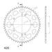 REAR ALU SPROCKET SUPERSPROX RAL-457:51-SLV SILVER 51T, 420