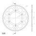 REAR ALU SPROCKET SUPERSPROX RAL-8000:52-BLK CRNI 52T, 520