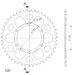 REAR ALU SPROCKET SUPERSPROX RAL-2013:46-BLK CRNI 46T, 520