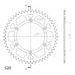 REAR ALU SPROCKET SUPERSPROX RAL-1512:52-BLK CRNI 52T, 520