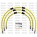 STANDARD FRONT BRAKE HOSE KIT VENHILL POWERHOSEPLUS KAW-10007FB-YE (3 HOSES IN KIT) YELLOW HOSES, BLACK FITTINGS