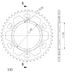 REAR ALU SPROCKET SUPERSPROX RAL-499:45-BLK CRNI 45T, 530
