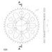 REAR ALU SPROCKET SUPERSPROX RAL-816:44-BLK CRNI 44T, 530