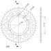 REAR ALU SPROCKET SUPERSPROX RAL-1303:44-RED CRVEN 44T, 520