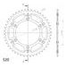 REAR SPROCKET SUPERSPROX STEALTH RST-808:46-BLK CRNI 46T, 520