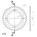 REAR ALU SPROCKET SUPERSPROX RAL-452:38-RED CRVEN 38T, 415