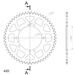REAR ALU SPROCKET SUPERSPROX RAL-457:54-BLK CRNI 54T, 420