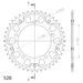 REAR SPROCKET SUPERSPROX STEALTH RST-1793:42-GLD ZLATO 42T, 520