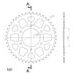 REAR ALU SPROCKET SUPERSPROX RAL-404:44-RED CRVEN 44T, 520
