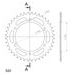 REAR ALU SPROCKET SUPERSPROX RAL-405:40-RED CRVEN 40T, 520