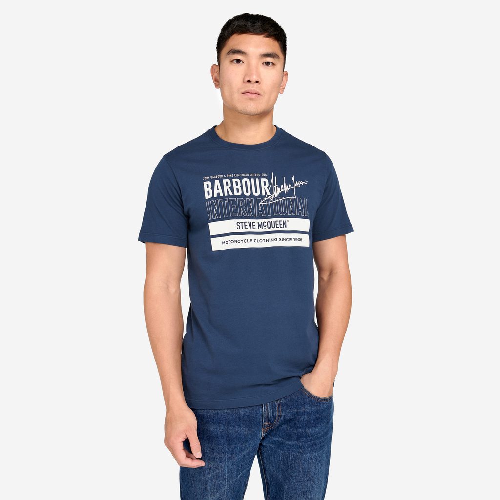 Gentleman Store - Pamučna majica Barbour International Barry Tee - Insignia  Blue - Barbour International - Majice - Odjeća