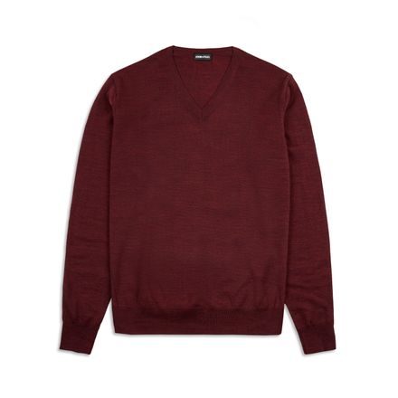 Lagana vesta John & Paul od merino vune – bordo (izrez V-neck)