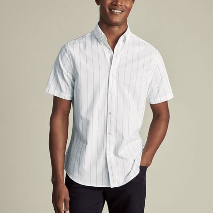 Charles Tyrwhitt Non-Iron Stretch Poplin Slub Shirt — White