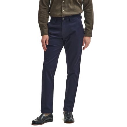 Barbour Sueded Sateen Tailored Fit Trousers — Dark Navy
