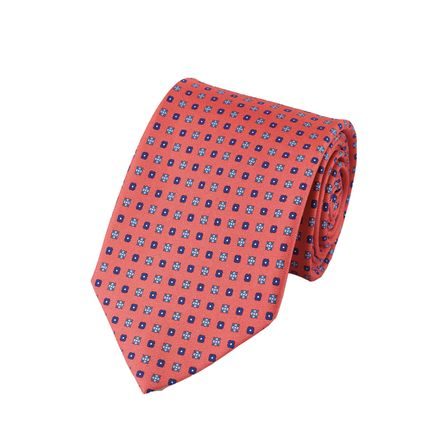 Charles Tyrwhitt Silk Geo Print Tie — Coral Pink